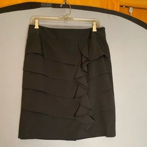 Black Ruffle Asymmetrical Skirt